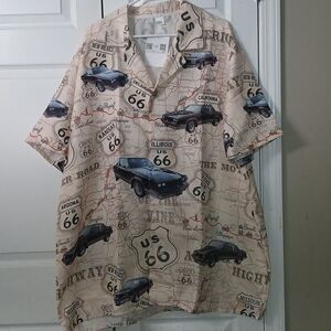 Route 66  Monte Carlo button down short sleeve casual shirt Sz 3XL NWT